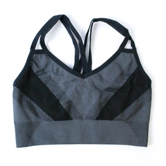 All In Motion Light Support Women's Sports Bra Cross Back Size S Black Gray