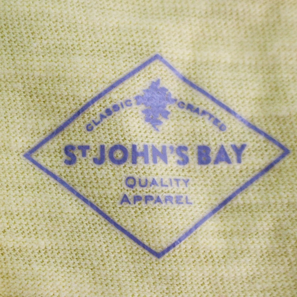 St. John's Bay Yellow Cotton T-Shirt Women's Size Large