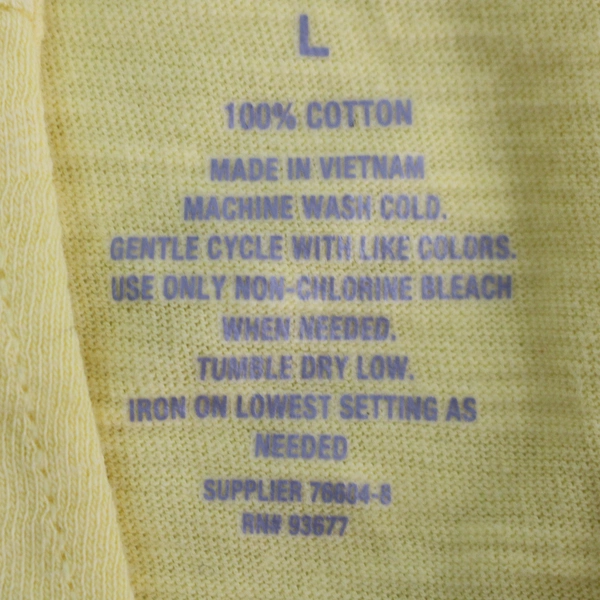 St. John's Bay Yellow Cotton T-Shirt Women's Size Large