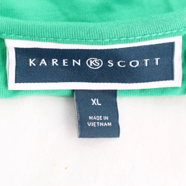 Karen Scott Green Cotton Blend T-Shirt Women's Size XL