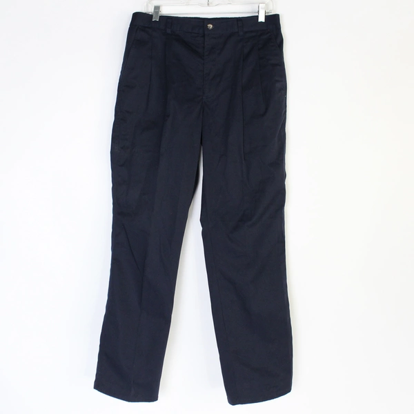 Puritan Brand Navy Blue Double Pleated Dress Pants Men's 32W x32L