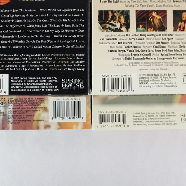 Lot of 4 Gaither Gospel Series VHS Tapes Bill & Gloria Gaither Gospel Music
