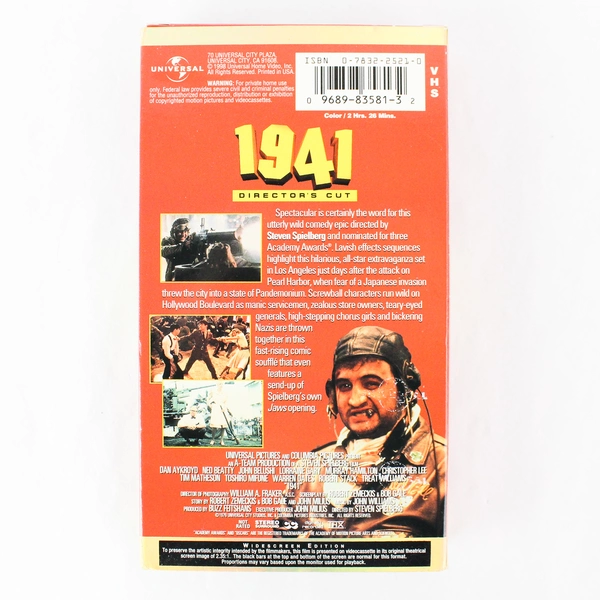 1941 VHS Tape 1998 Universal Home Video Director's Cut