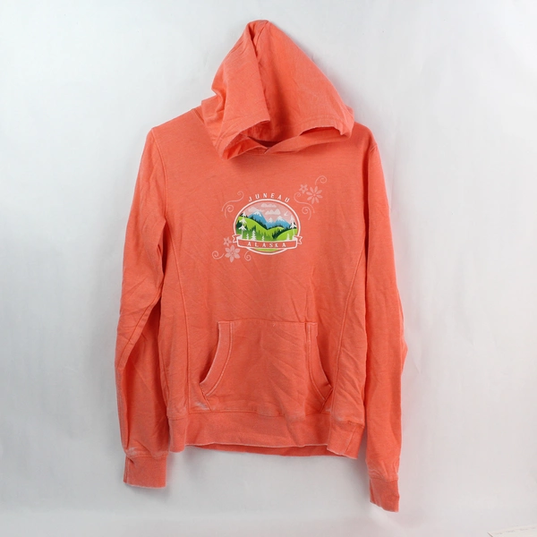 EMI Juneau Alaska Salmon Pink Cotton Blend Hoodie Women's Medium