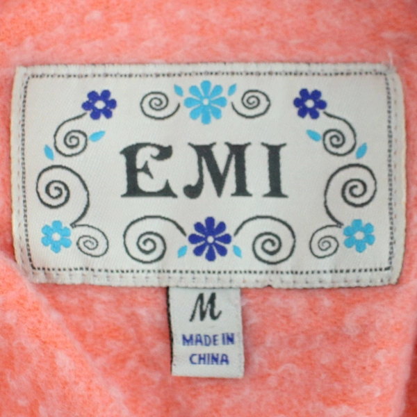 EMI Juneau Alaska Salmon Pink Cotton Blend Hoodie Women's Medium