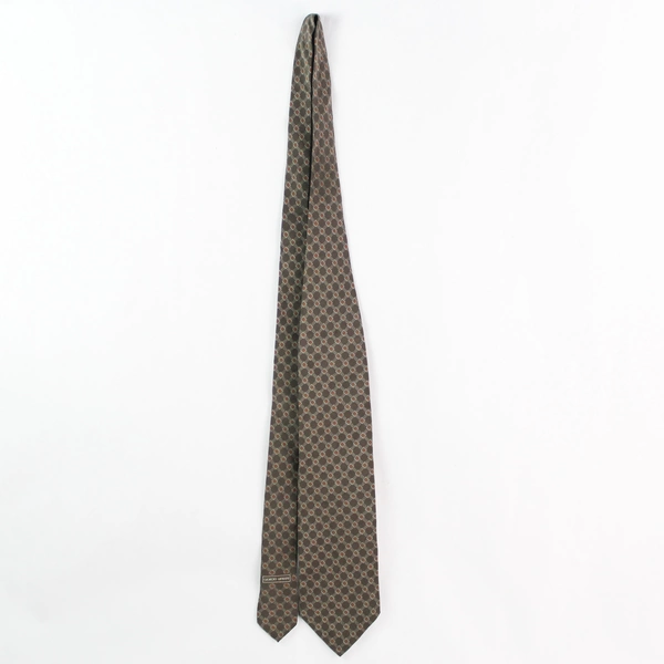 Vintage Giorgio Armani Cravatte Brown Patterned Pure Silk Men's Necktie Italy