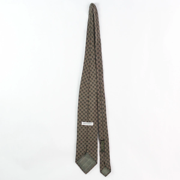 Vintage Giorgio Armani Cravatte Brown Patterned Pure Silk Men's Necktie Italy