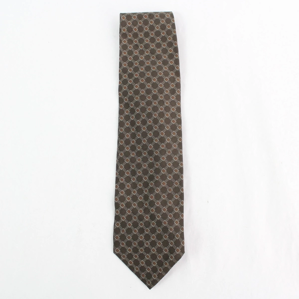 Vintage Giorgio Armani Cravatte Brown Patterned Pure Silk Men's Necktie Italy