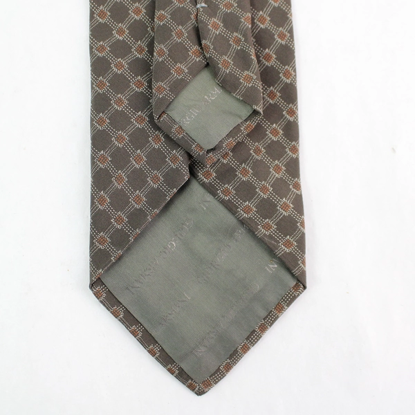 Vintage Giorgio Armani Cravatte Brown Patterned Pure Silk Men's Necktie Italy