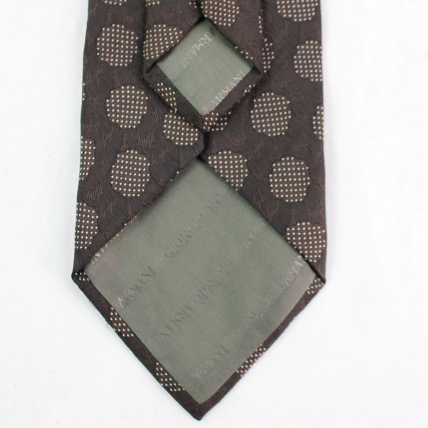 Vintage Giorgio Armani Cravatte Brown Polka Dot Men's Necktie Italy