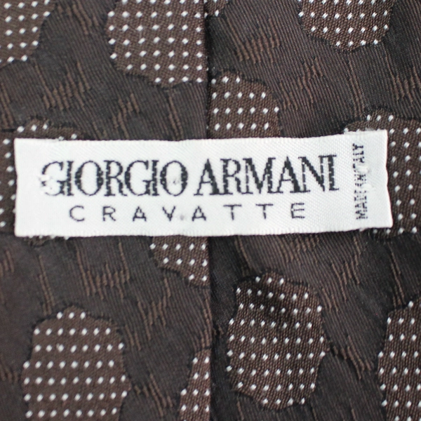 Vintage Giorgio Armani Cravatte Brown Polka Dot Men's Necktie Italy