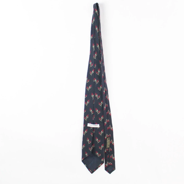 Vintage Giorgio Armani Cravatte Holly Leaf Pattern Pure Silk Men's Necktie Italy