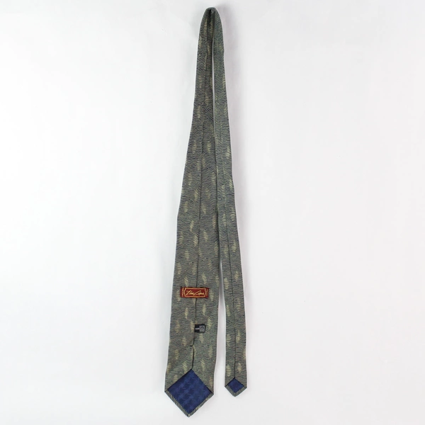 Tino Cosma Black and Yellow Wavy Patterned Men's Silk Necktie