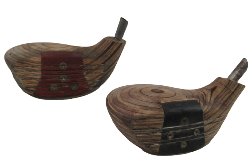 Lot of 2 Vintage Wooden Golf Club Head 5 Woods Driver Unfinished Ben Hogan BH