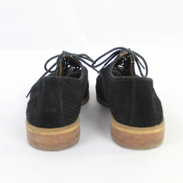 Vintage Susina Black Loafers Women's Size 9M Lace-Up Shoes Pre-Owned