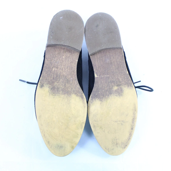 Vintage Susina Black Loafers Women's Size 9M Lace-Up Shoes Pre-Owned