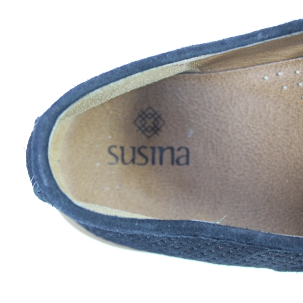 Vintage Susina Black Loafers Women's Size 9M Lace-Up Shoes Pre-Owned