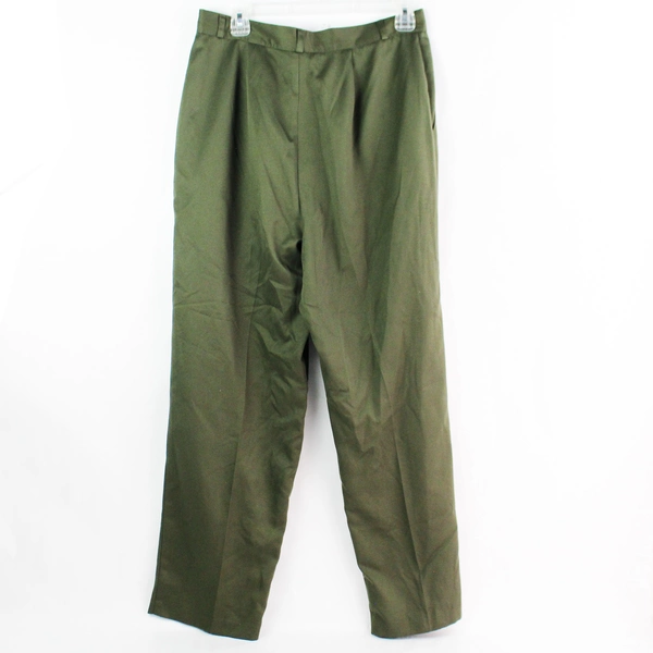 Fundamental Things Petites Green Front Pleated Dress Pants Women's Size 14