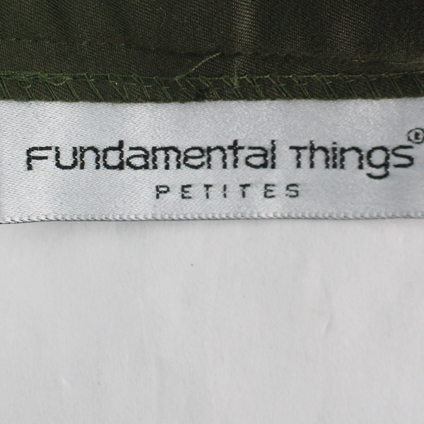 Fundamental Things Petites Green Front Pleated Dress Pants Women's Size 14