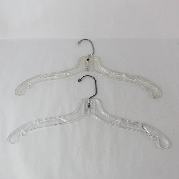 Lot of 10 Clear Plastic Clothes Hangers Closet Storage Organization Notched