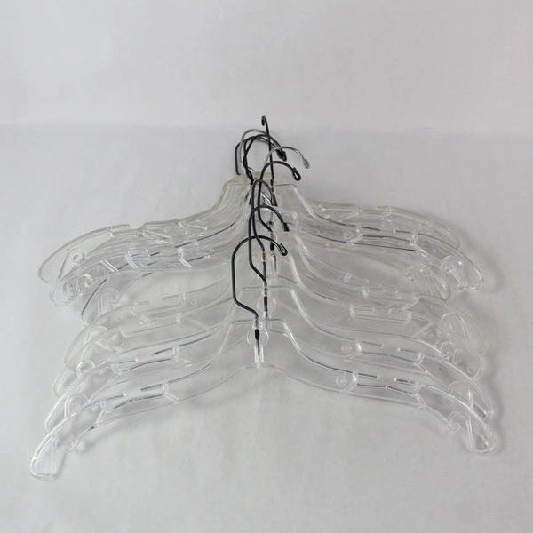 Lot of 10 Clear Plastic Clothes Hangers Closet Storage Organization Notched