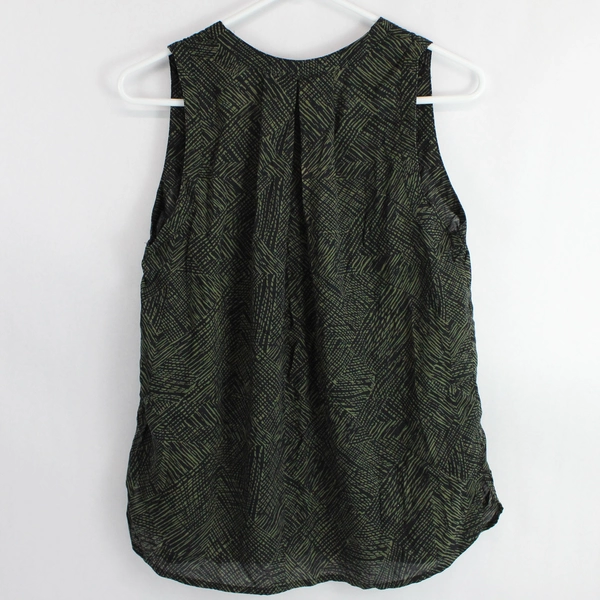Converse One Star Women’s Medium Tank Top Sleeveless Top Black Green V Neck