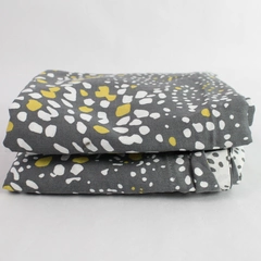 Set of 2 Bed Bath & Beyond Yellow Gray and White Spotted Queen Pillowcases