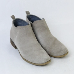 Toms Light Gray Deia Shoes Women's Size 8 Slide On Zipper Booties