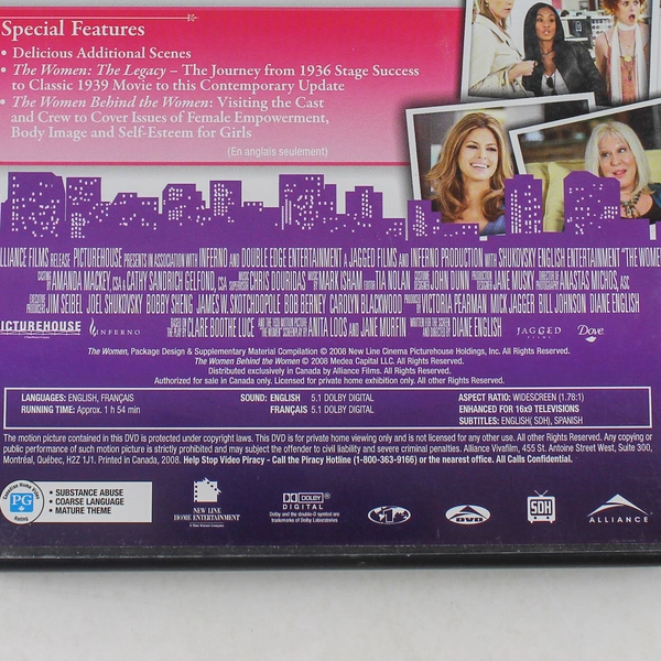 The Women 2008 DVD Meg Ryan Eva Mendes Carrie Fisher Bette Midler