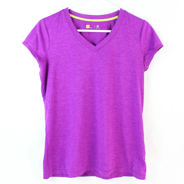 Xersion Purple Activewear V-Neck T-Shirt Women's Size Medium