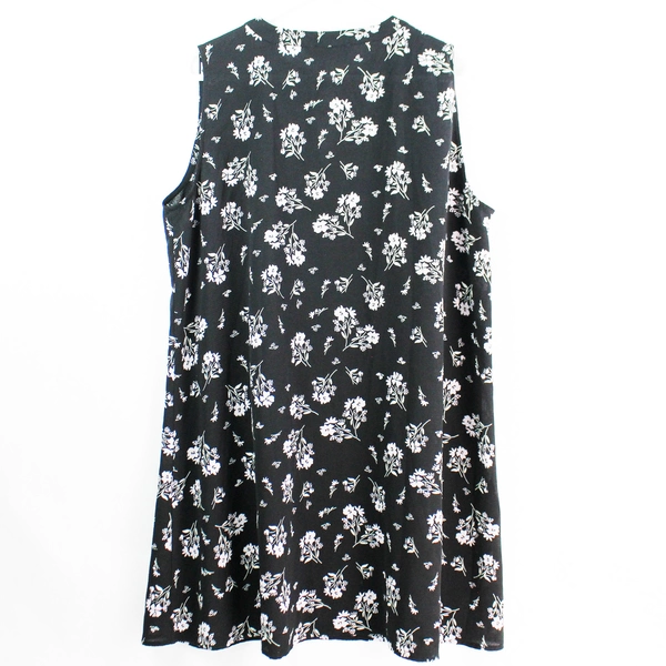 Adore Me Flower Patterned Sheer Black Knee-Length Dress Women's XL