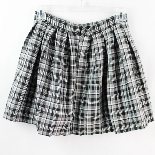 Cali 1850 Los Angeles Gray Black White Plaid Pleated Skirt Women's Size Small