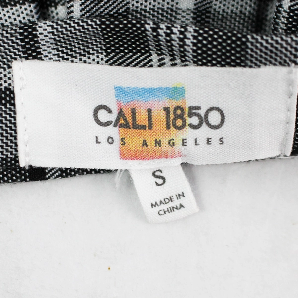 Cali 1850 Los Angeles Gray Black White Plaid Pleated Skirt Women's Size Small
