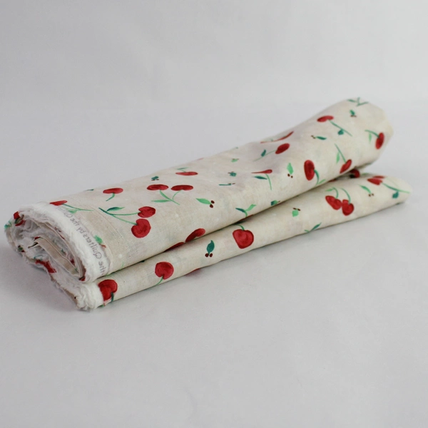 'Cherry Lane' RJR Fashion Fabrics Watercolor Cherries on Cream 100% Cotton