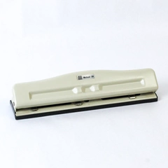 ACCO 3 Hole Punch Adjustable Desktop Paper Puncher Off White Metal