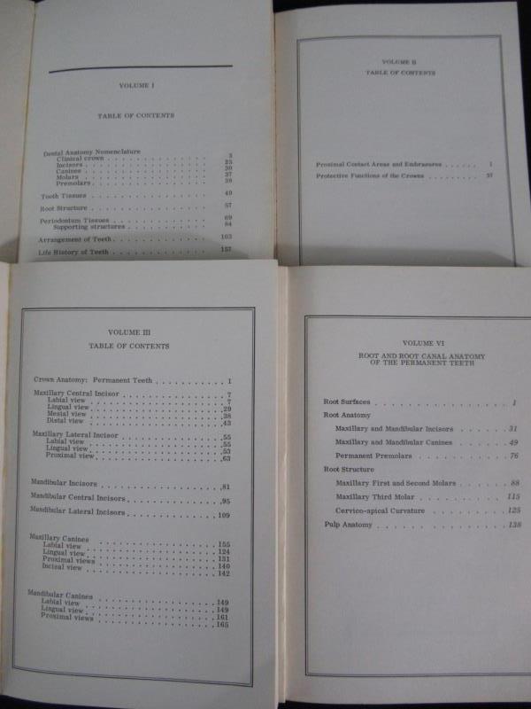 Dental Anatomy Self Instructional Program Vol 1-4 Set 1967 Paperback 8th Edition