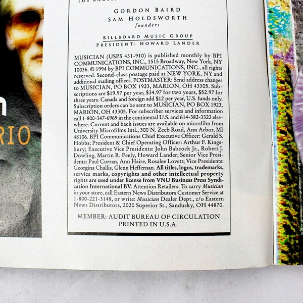 Musician Magazine November 1994 REM Make A Monster Vic Garbarini