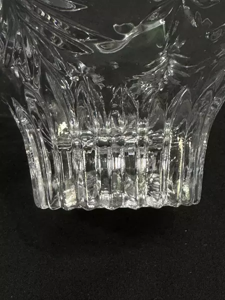 Lot of 2 Mikasa Christmas Night Crystal Bowls 2007 6" Scalloped Rim