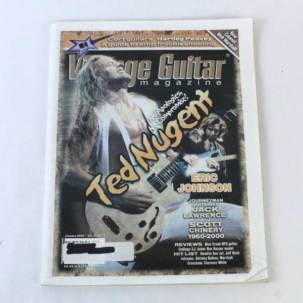 Vintage Guitar Magazine Jan 2001 Ted Nugent Eric Johnson Jack Lawrence