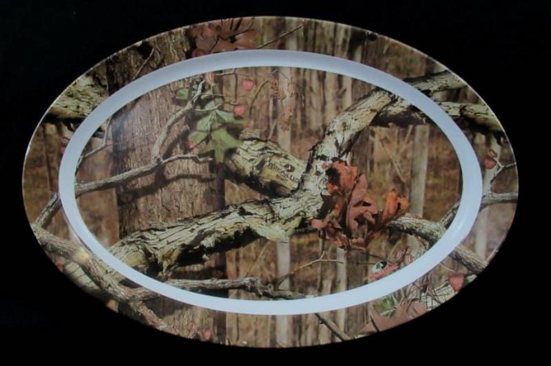 Mossy Oak Hunting Camouflage Infinity 20 inch Turkey Platter Oval Plate Serve