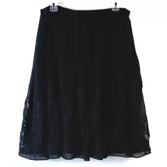 Jones New York Collection Black Skirt Mesh Floral Patterns Women's Plus Size 22W