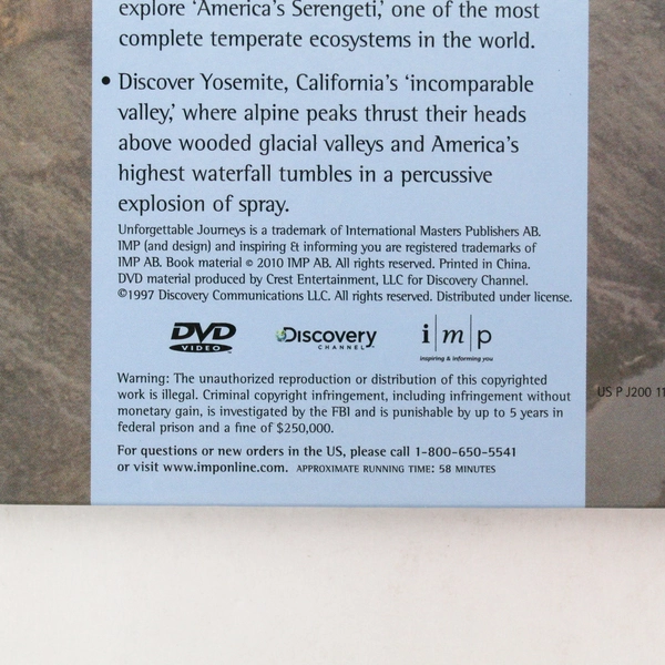 America's Great Parks Grand Canyon Yellowstone Yosemite DVD Disk and Booklet