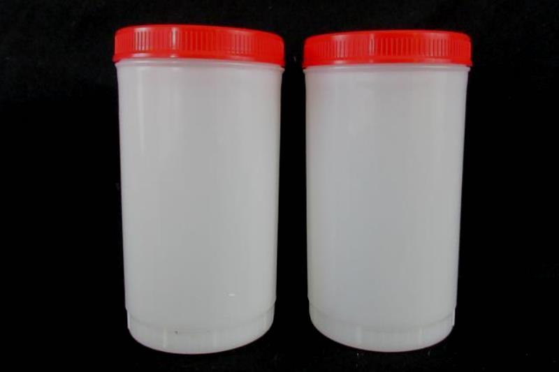 Lot of 4 Carlisle 1 US Qt Stor N' Pour Backup Containers Red Lids Food Storage