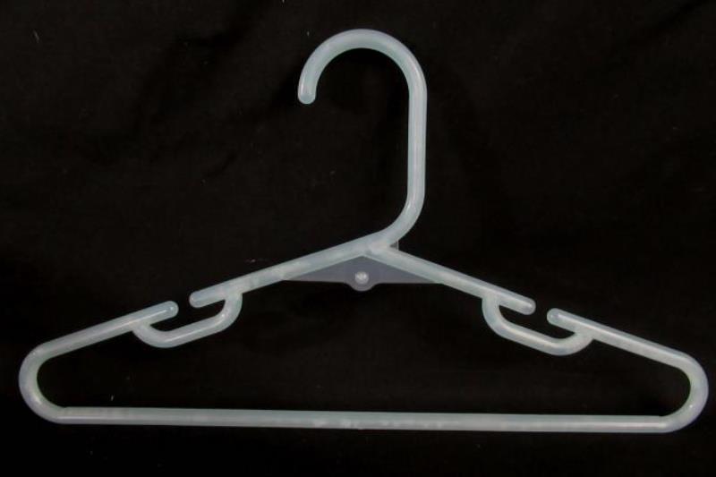 Lot of 40 Children's Clothing Hangers Assorted White Blue Plastic Tubular Notch