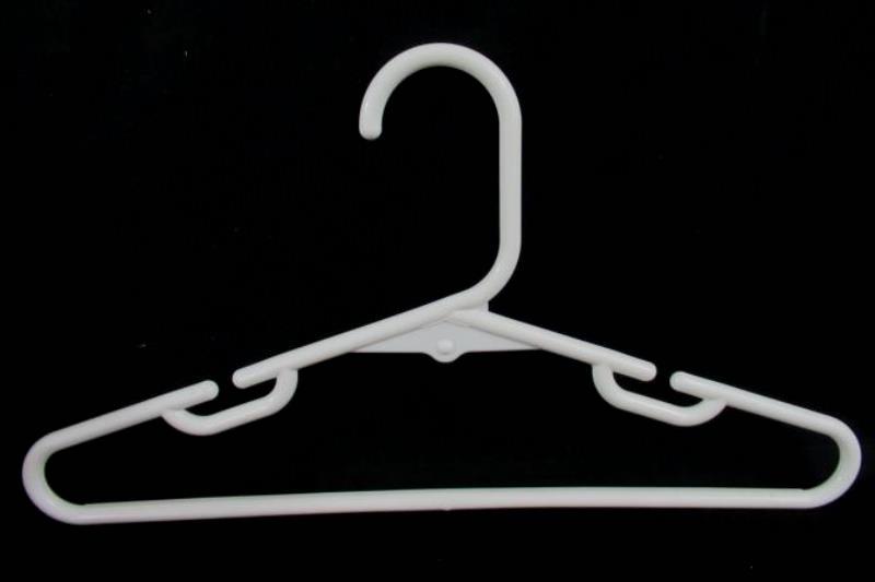 Lot of 40 Children's Clothing Hangers Assorted White Blue Plastic Tubular Notch