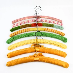 Lot of 8 Multiple Colors Crocheted and Satin Padded Clothes Hangers