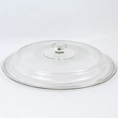 Unbranded Handled Clear Glass Replacement Casserole Dish Lid 12" Made in Mexico