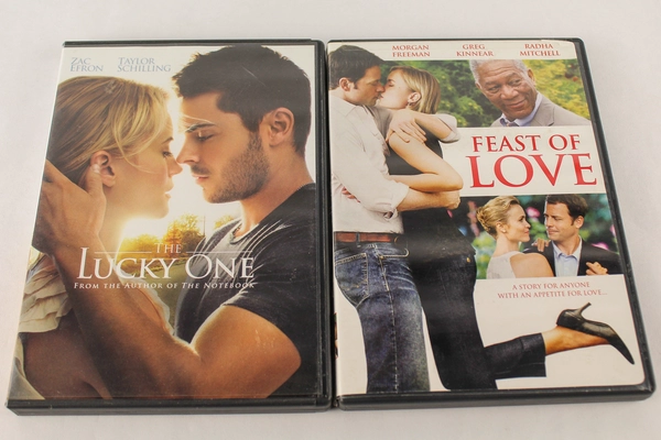 Lot of 2 Romance DVDs The Lucky One & Feast of Love Zac Efron Morgan Freeman