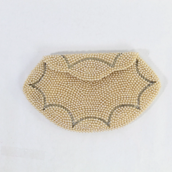 Vintage La Regale Beaded Clutch Bag Purse Faux Pearls Japan Prom Wedding