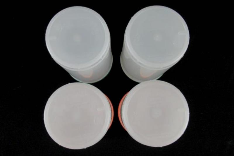 Lot of 4 Carlisle Stor N' Pour 1 US Qt Backup Containers With Lids Food Storage
